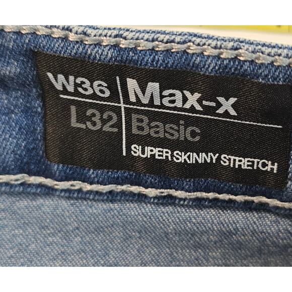 Buffalo D Bitton Max-X Super Skinny Stretch Jeans 36x32 ultra fade thick stitch - Picture 4 of 8